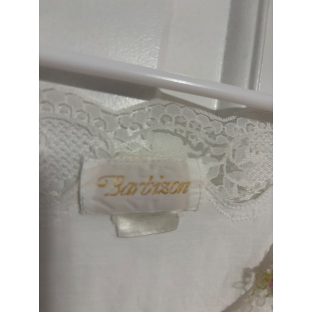 Vintage Nightgown Cottagecore Lace Floral Embroidered White Long Sleepwear L - Picture 10 of 10